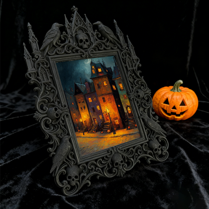 Top-rated Gothic Dark-style Photo Frame | Dark Academia Library Study Carrel Decor, Photo Ornament, Dual-use Display, Waterproof Eco-friendl