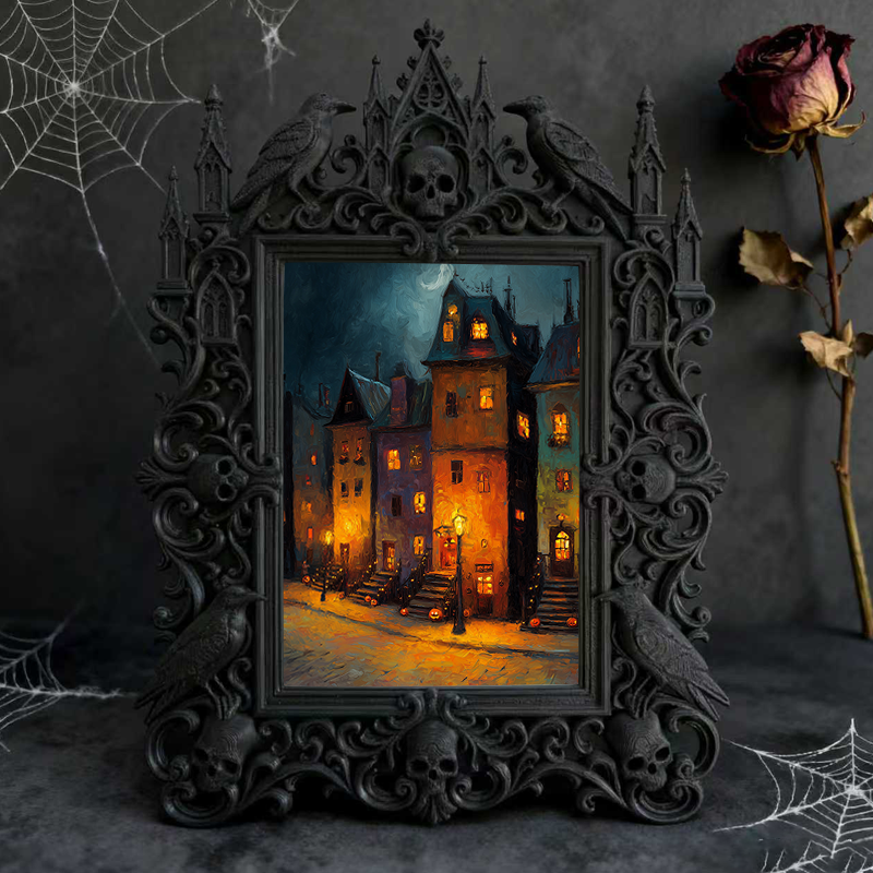 Top-rated Gothic Dark-style Photo Frame | Dark Academia Library Study Carrel Decor, Photo Ornament, Dual-use Display, Waterproof Eco-friendl