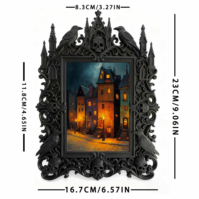 Top-rated Gothic Dark-style Photo Frame | Dark Academia Library Study Carrel Decor, Photo Ornament, Dual-use Display, Waterproof Eco-friendl
