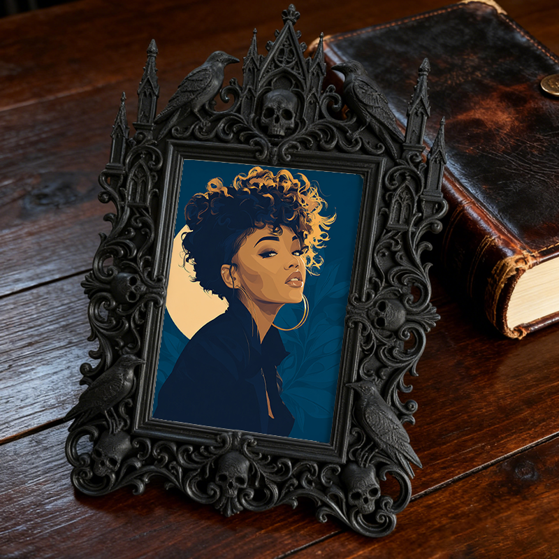 Bestseller Gothic Dark-style Photo Frame | Gothic Perfume Blending Studio Decor, Photo Ornament, Wall-mountable & Tabletop, Waterproof Fragr