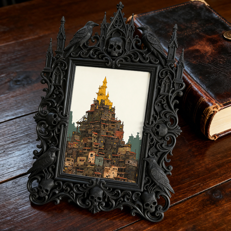 Hot-selling Gothic Dark-style Photo Frame | Gothic Themed Book Fair Booth Decor, Photo Ornament, Wall/Table Dual-use, Waterproof Portable Fr
