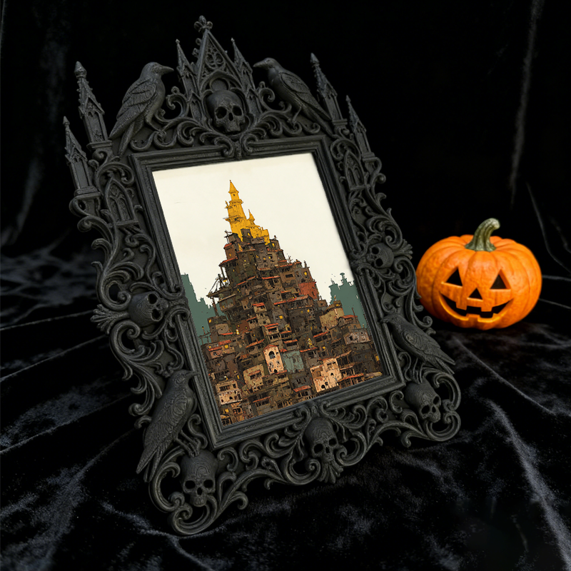 Hot-selling Gothic Dark-style Photo Frame | Gothic Themed Book Fair Booth Decor, Photo Ornament, Wall/Table Dual-use, Waterproof Portable Fr