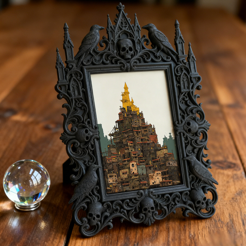 Hot-selling Gothic Dark-style Photo Frame | Gothic Themed Book Fair Booth Decor, Photo Ornament, Wall/Table Dual-use, Waterproof Portable Fr