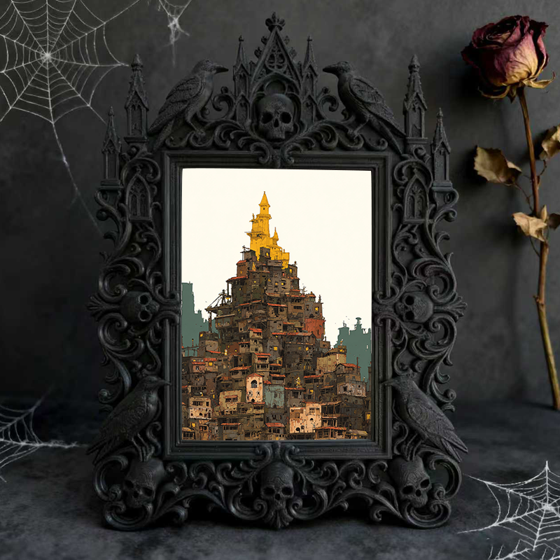 Hot-selling Gothic Dark-style Photo Frame | Gothic Themed Book Fair Booth Decor, Photo Ornament, Wall/Table Dual-use, Waterproof Portable Fr