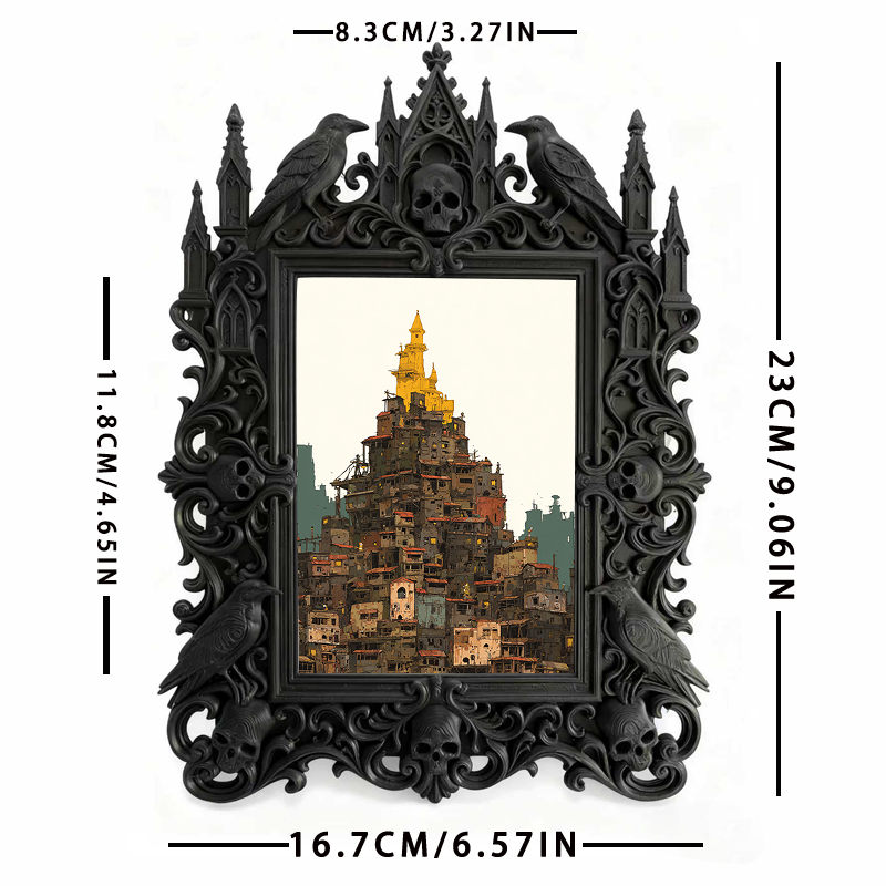 Hot-selling Gothic Dark-style Photo Frame | Gothic Themed Book Fair Booth Decor, Photo Ornament, Wall/Table Dual-use, Waterproof Portable Fr