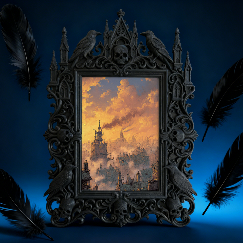Premium Gothic Dark-style Photo Frame | Gothic Apothecary Shop Decor, Photo Ornament, Wall-mountable & Tabletop, Waterproof Vintage Plastic 