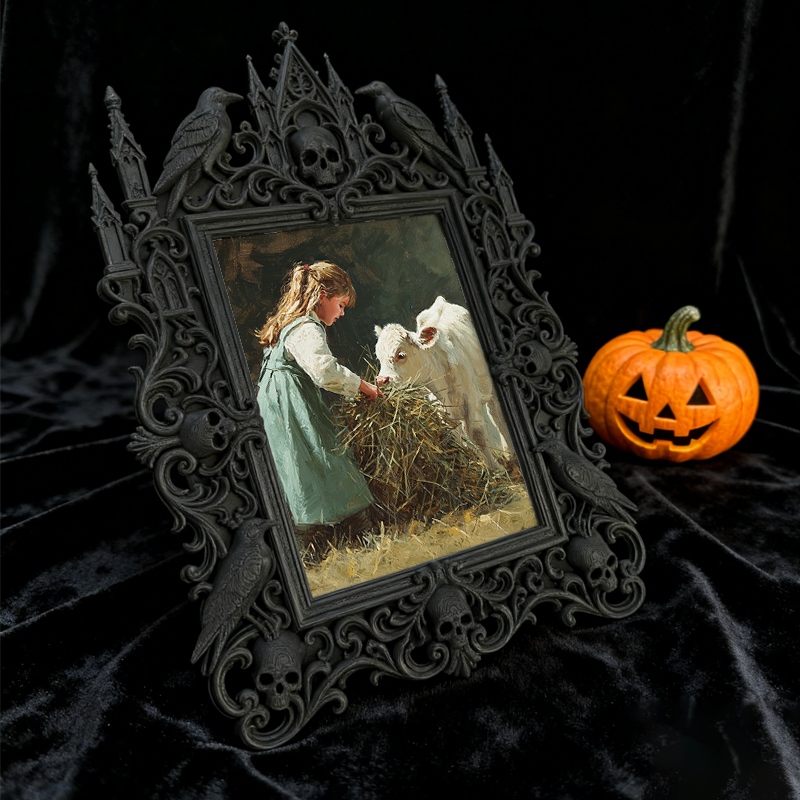 Popular Gothic Dark-style Photo Frame | Dark Fantasy LARP Camp Decor, Photo Ornament, Wall/Table Dual-use, Waterproof Foldable Frame