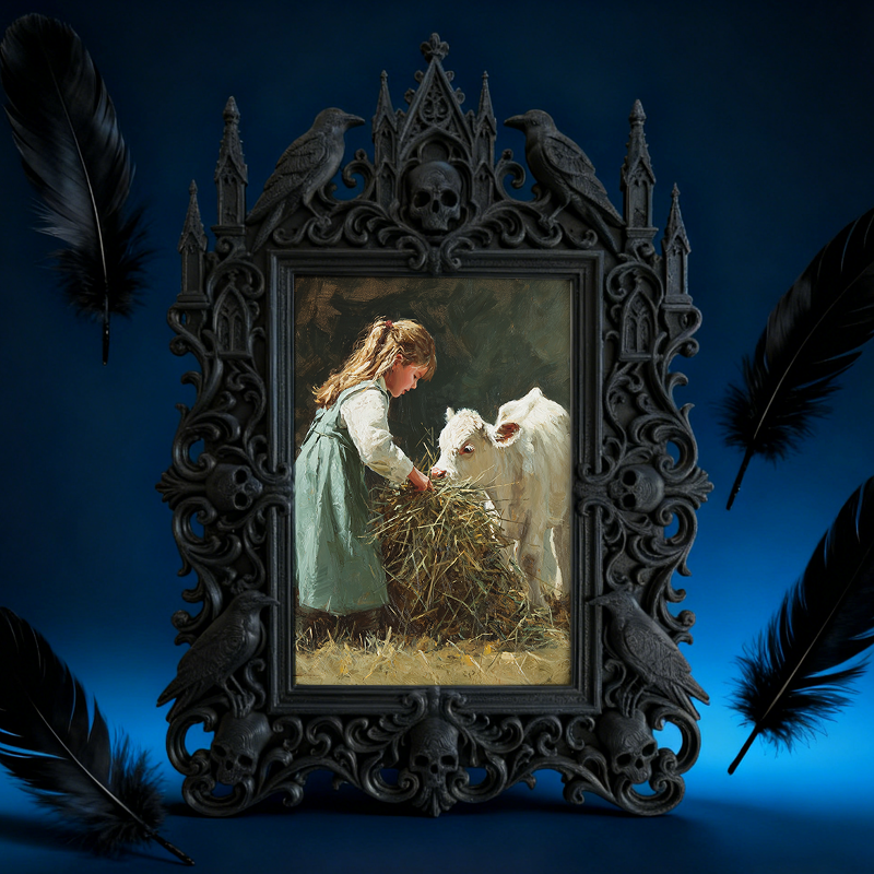 Popular Gothic Dark-style Photo Frame | Dark Fantasy LARP Camp Decor, Photo Ornament, Wall/Table Dual-use, Waterproof Foldable Frame