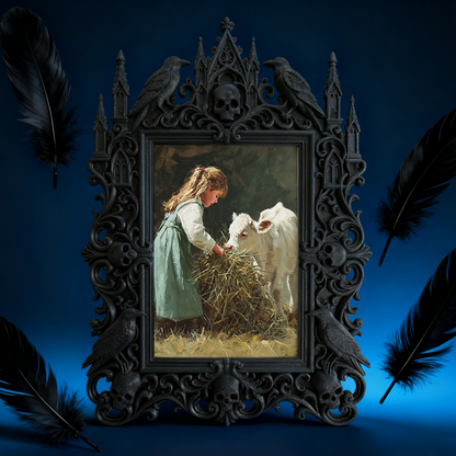Popular Gothic Dark-style Photo Frame | Dark Fantasy LARP Camp Decor, Photo Ornament, Wall/Table Dual-use, Waterproof Foldable Frame