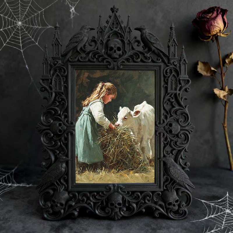 Popular Gothic Dark-style Photo Frame | Dark Fantasy LARP Camp Decor, Photo Ornament, Wall/Table Dual-use, Waterproof Foldable Frame