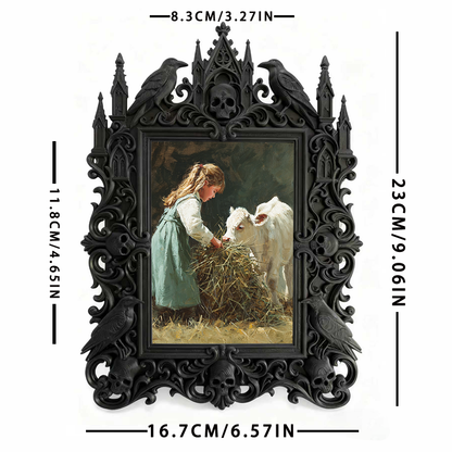 Popular Gothic Dark-style Photo Frame | Dark Fantasy LARP Camp Decor, Photo Ornament, Wall/Table Dual-use, Waterproof Foldable Frame