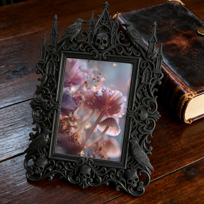 Top-rated Gothic Dark-style Photo Frame | Halloween Haunted Hayride Booth Decor, Photo Ornament, Dual-use Display, Waterproof Holiday Frame