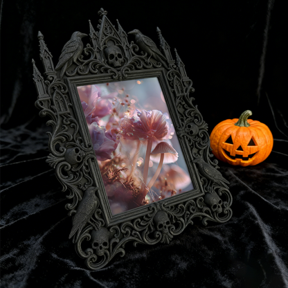 Top-rated Gothic Dark-style Photo Frame | Halloween Haunted Hayride Booth Decor, Photo Ornament, Dual-use Display, Waterproof Holiday Frame