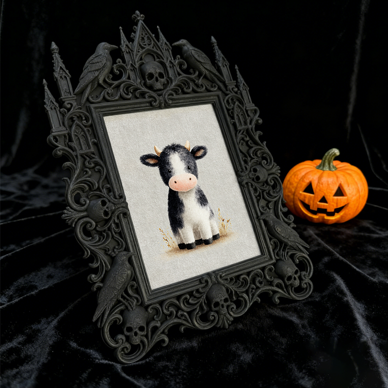 Bestseller Gothic Dark-style Photo Frame | Witchy Tarot Card Making Studio Decor, Photo Ornament, Wall-mountable & Tabletop, Waterproof Dura