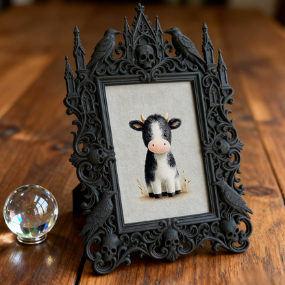 Bestseller Gothic Dark-style Photo Frame | Witchy Tarot Card Making Studio Decor, Photo Ornament, Wall-mountable & Tabletop, Waterproof Dura