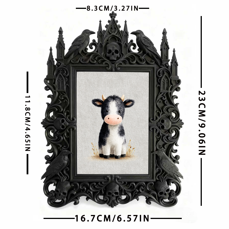 Bestseller Gothic Dark-style Photo Frame | Witchy Tarot Card Making Studio Decor, Photo Ornament, Wall-mountable & Tabletop, Waterproof Dura