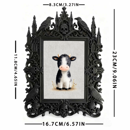 Bestseller Gothic Dark-style Photo Frame | Witchy Tarot Card Making Studio Decor, Photo Ornament, Wall-mountable & Tabletop, Waterproof Dura