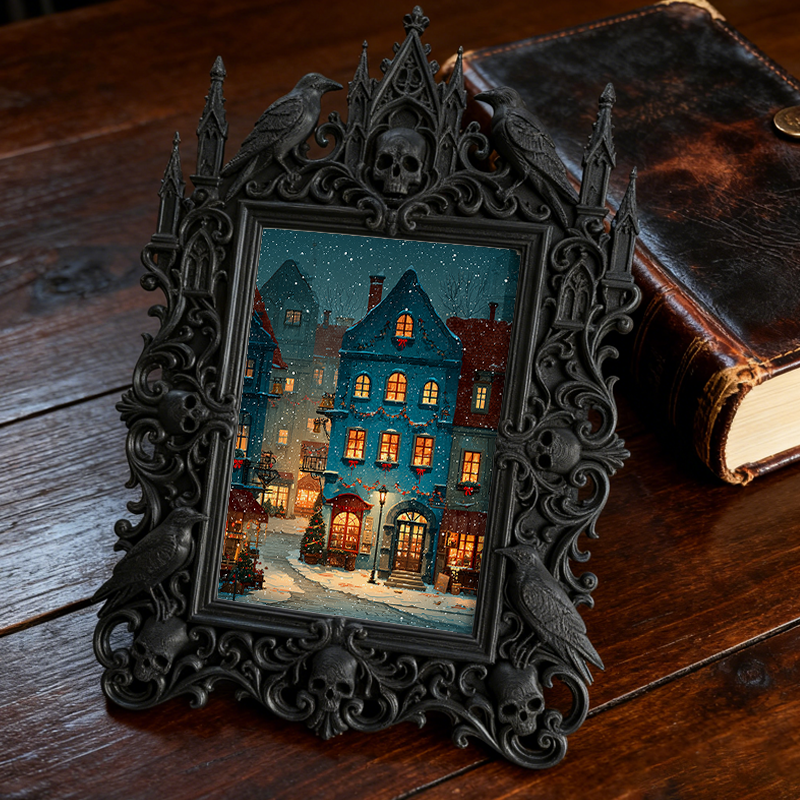 Trendy Gothic Dark-style Photo Frame | Dark Academia Student Lounge Decor, Photo Ornament, Dual-use Display, Waterproof Lightweight Frame