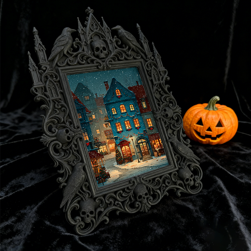 Trendy Gothic Dark-style Photo Frame | Dark Academia Student Lounge Decor, Photo Ornament, Dual-use Display, Waterproof Lightweight Frame