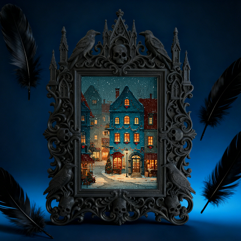 Trendy Gothic Dark-style Photo Frame | Dark Academia Student Lounge Decor, Photo Ornament, Dual-use Display, Waterproof Lightweight Frame