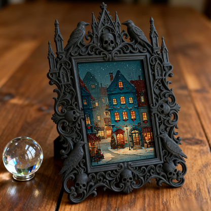 Trendy Gothic Dark-style Photo Frame | Dark Academia Student Lounge Decor, Photo Ornament, Dual-use Display, Waterproof Lightweight Frame