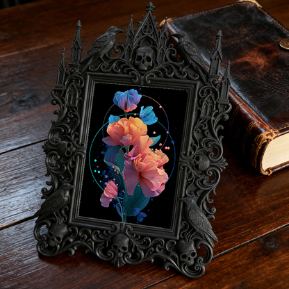 Premium Gothic Dark-style Photo Frame | Gothic Taxidermy Art Studio Decor, Photo Ornament, Wall-mountable & Tabletop, Waterproof Shockproof 
