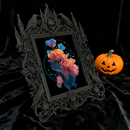 Premium Gothic Dark-style Photo Frame | Gothic Taxidermy Art Studio Decor, Photo Ornament, Wall-mountable & Tabletop, Waterproof Shockproof 