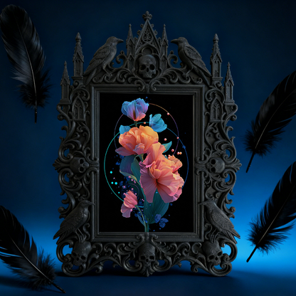 Premium Gothic Dark-style Photo Frame | Gothic Taxidermy Art Studio Decor, Photo Ornament, Wall-mountable & Tabletop, Waterproof Shockproof 