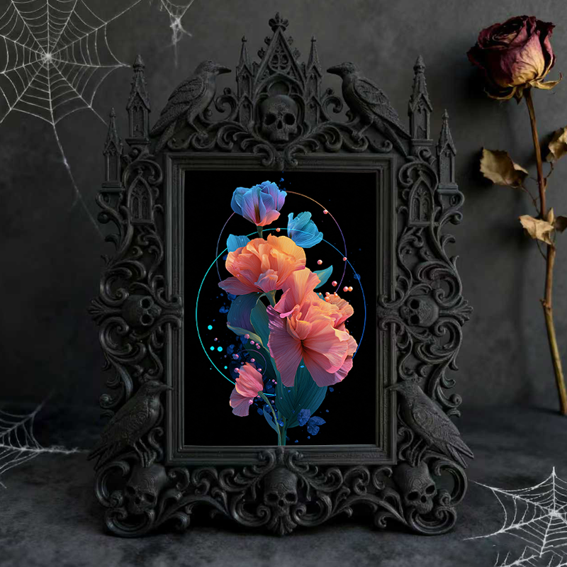 Premium Gothic Dark-style Photo Frame | Gothic Taxidermy Art Studio Decor, Photo Ornament, Wall-mountable & Tabletop, Waterproof Shockproof 