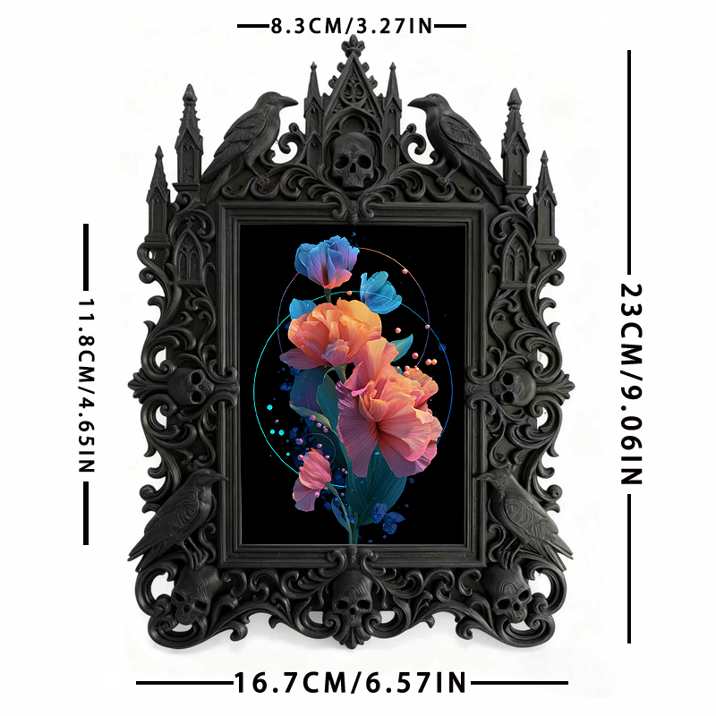 Premium Gothic Dark-style Photo Frame | Gothic Taxidermy Art Studio Decor, Photo Ornament, Wall-mountable & Tabletop, Waterproof Shockproof 
