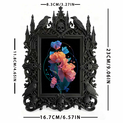 Premium Gothic Dark-style Photo Frame | Gothic Taxidermy Art Studio Decor, Photo Ornament, Wall-mountable & Tabletop, Waterproof Shockproof 