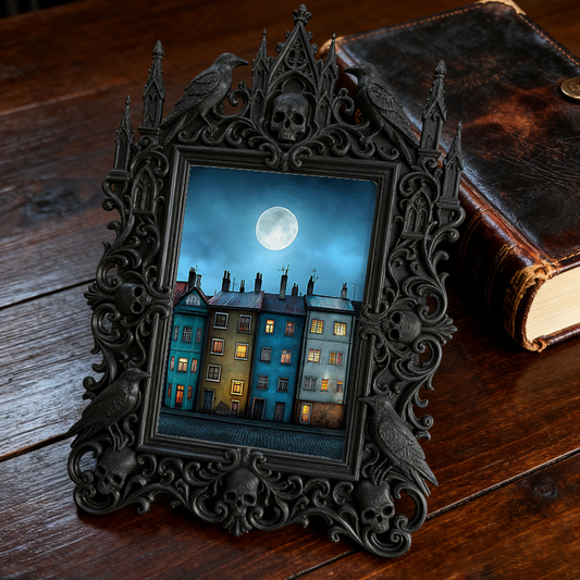 Popular Gothic Dark-style Photo Frame | Vampire Themed Coffee Shop Decor, Photo Ornament, Wall/Table Dual-use, Waterproof Rustic Plastic Fra