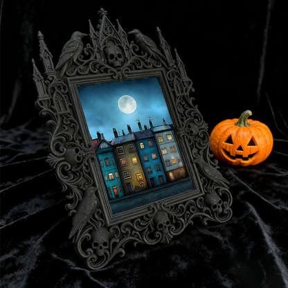 Popular Gothic Dark-style Photo Frame | Vampire Themed Coffee Shop Decor, Photo Ornament, Wall/Table Dual-use, Waterproof Rustic Plastic Fra