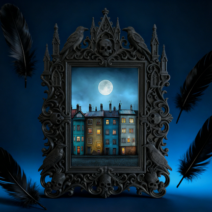 Popular Gothic Dark-style Photo Frame | Vampire Themed Coffee Shop Decor, Photo Ornament, Wall/Table Dual-use, Waterproof Rustic Plastic Fra