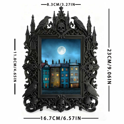 Popular Gothic Dark-style Photo Frame | Vampire Themed Coffee Shop Decor, Photo Ornament, Wall/Table Dual-use, Waterproof Rustic Plastic Fra