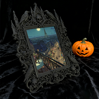 Exclusive Gothic Dark-style Photo Frame | Witchy Palmistry Reading Booth Decor, Photo Ornament, Wall-mountable & Tabletop, Waterproof Plasti