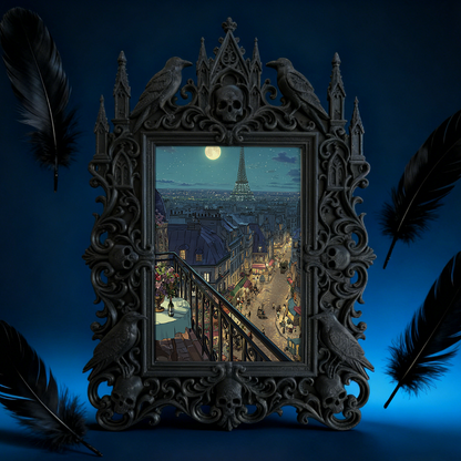 Exclusive Gothic Dark-style Photo Frame | Witchy Palmistry Reading Booth Decor, Photo Ornament, Wall-mountable & Tabletop, Waterproof Plasti