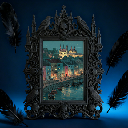 Chic Gothic Dark-style Photo Frame | Dark Leather Craft Studio Display, Photo Ornament, Wall/Table Dual-use, Scratch-resistant Waterproof Fr