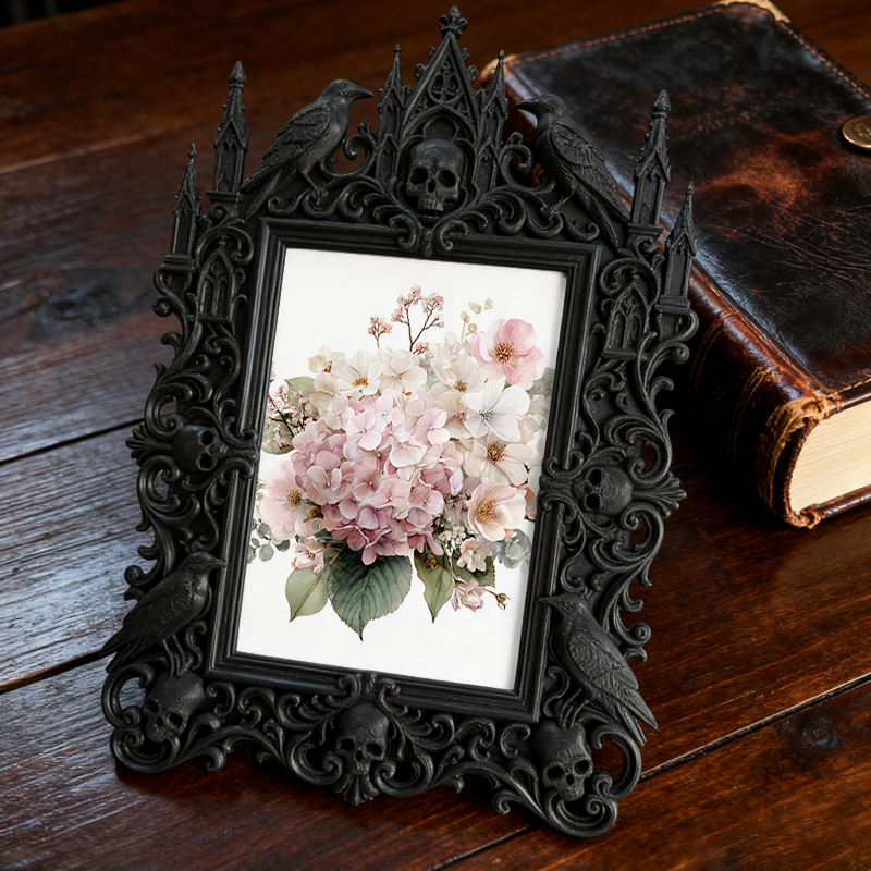 Must-have Gothic Dark-style Photo Frame | Gothic Pet Photography Studio Prop, Photo Ornament, Wall-mountable & Tabletop, Portable Waterproof