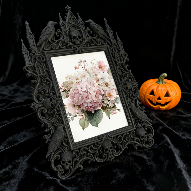 Must-have Gothic Dark-style Photo Frame | Gothic Pet Photography Studio Prop, Photo Ornament, Wall-mountable & Tabletop, Portable Waterproof