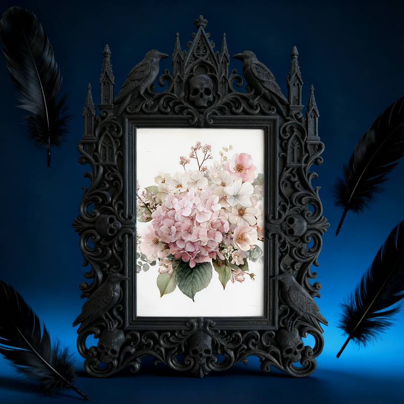 Must-have Gothic Dark-style Photo Frame | Gothic Pet Photography Studio Prop, Photo Ornament, Wall-mountable & Tabletop, Portable Waterproof