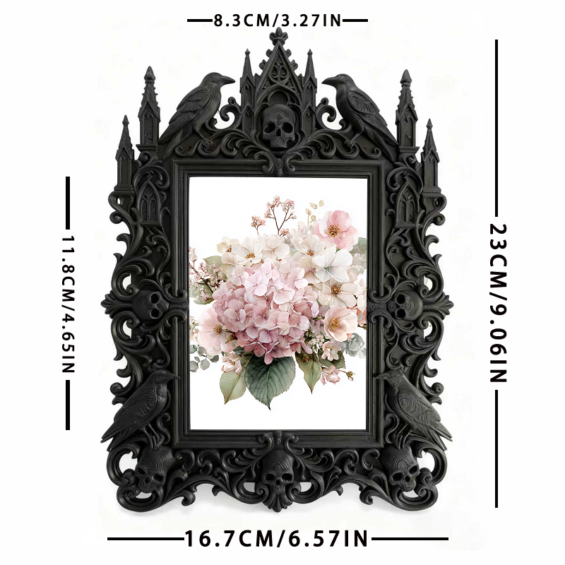 Must-have Gothic Dark-style Photo Frame | Gothic Pet Photography Studio Prop, Photo Ornament, Wall-mountable & Tabletop, Portable Waterproof
