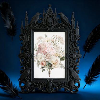 Rare Gothic Dark-style Photo Frame | Vampire Themed Board Game Café Decor, Photo Ornament, Dual-use Display, Durable Waterproof Plastic Fram