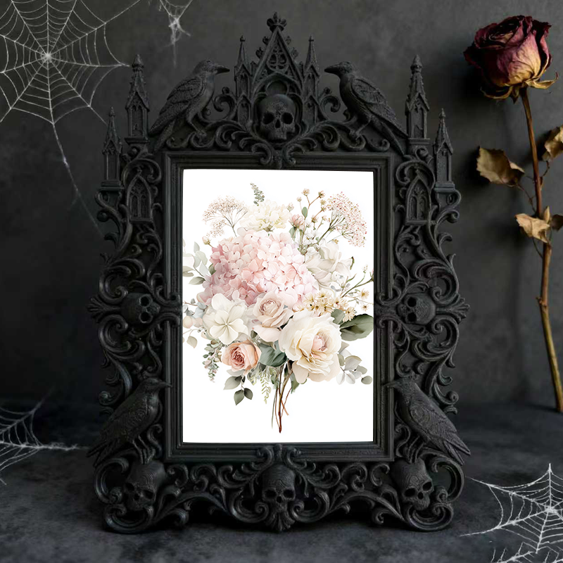 Rare Gothic Dark-style Photo Frame | Vampire Themed Board Game Café Decor, Photo Ornament, Dual-use Display, Durable Waterproof Plastic Fram