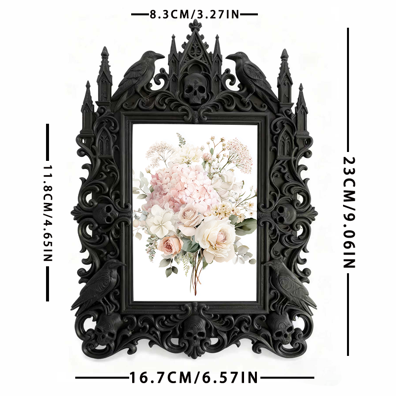 Rare Gothic Dark-style Photo Frame | Vampire Themed Board Game Café Decor, Photo Ornament, Dual-use Display, Durable Waterproof Plastic Fram