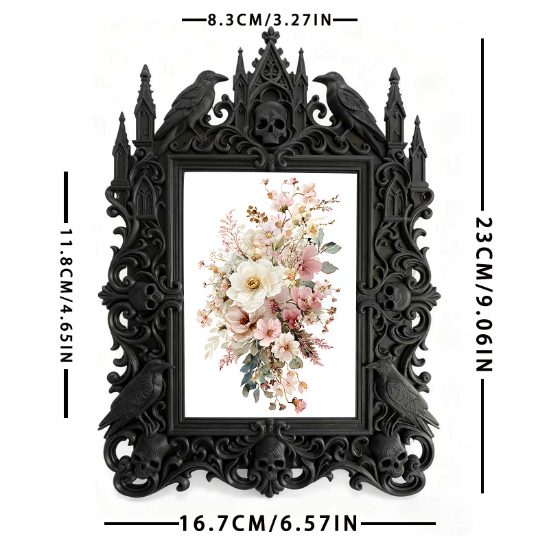 Exclusive Gothic Dark-style Photo Frame | Dark Fairy Garden Shop Window Decor, Photo Ornament, Wall/Table Dual-use, Eco-friendly Waterproof 