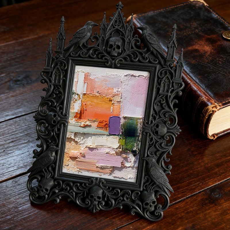 Chic Gothic Dark-style Photo Frame | Gothic Burlesque Costume Shop Decor, Photo Ornament, Wall-mountable & Tabletop, Slim Waterproof Frame