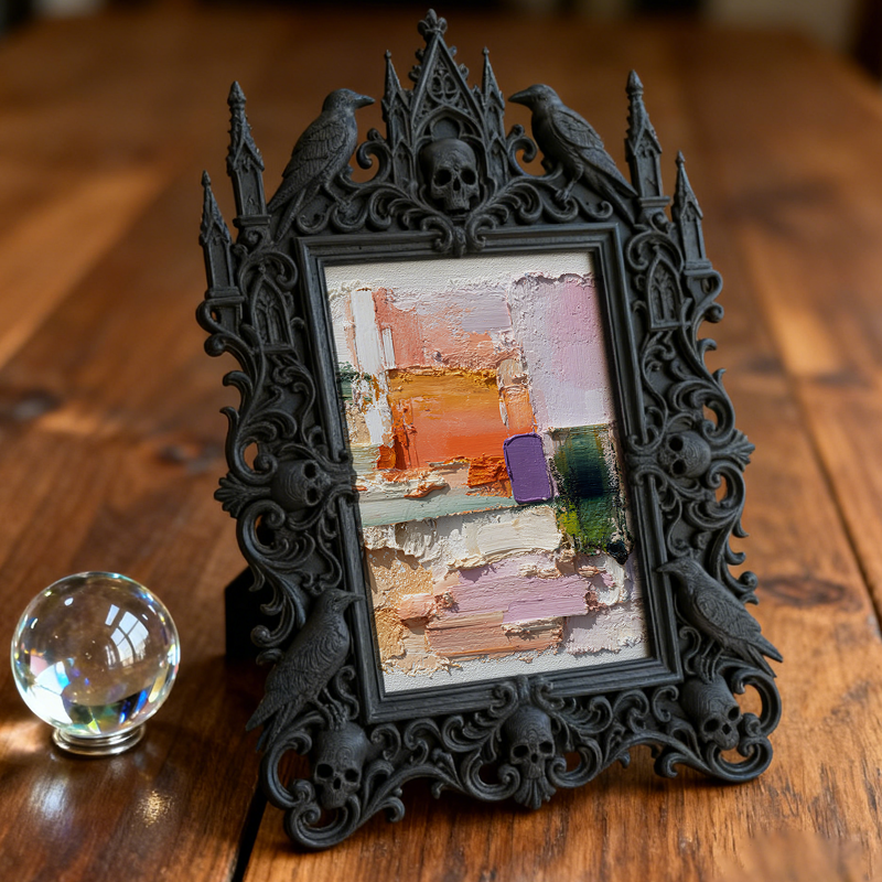 Chic Gothic Dark-style Photo Frame | Gothic Burlesque Costume Shop Decor, Photo Ornament, Wall-mountable & Tabletop, Slim Waterproof Frame