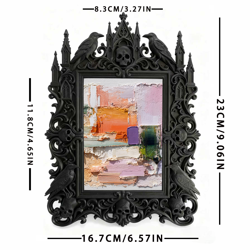Chic Gothic Dark-style Photo Frame | Gothic Burlesque Costume Shop Decor, Photo Ornament, Wall-mountable & Tabletop, Slim Waterproof Frame
