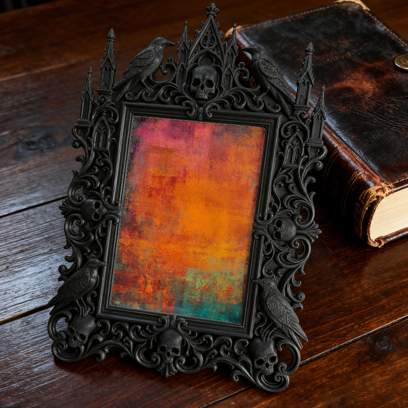 Must-have Gothic Dark-style Photo Frame | Paranormal Museum Gift Shop Decor, Photo Ornament, Dual-use Display, Shockproof Waterproof Frame